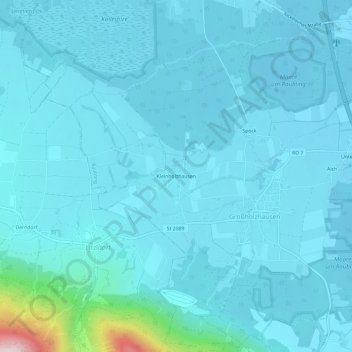 Carte topographique Kleinholzhausen, altitude, relief