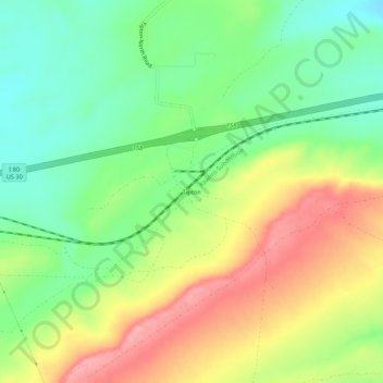 Carte topographique Tipton, altitude, relief