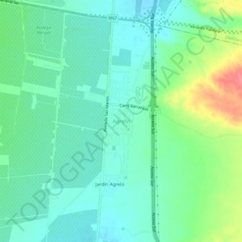 Carte topographique Agrelo, altitude, relief