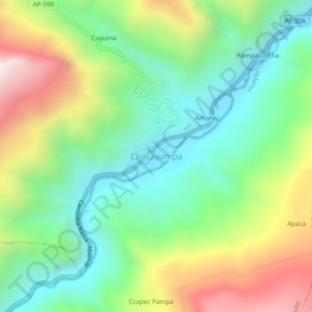 Carte topographique Chacapampa, altitude, relief
