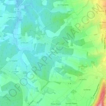 Carte topographique La Grange du Pin, altitude, relief