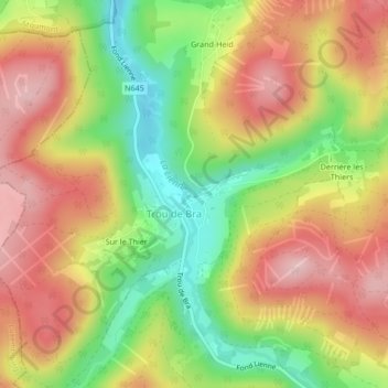 Carte topographique Croupet, altitude, relief