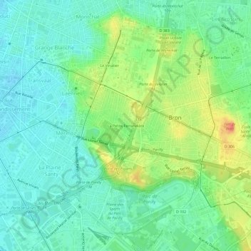 Carte topographique La Petite Ferrandière, altitude, relief