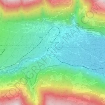 Carte topographique Göflan - Covelano, altitude, relief