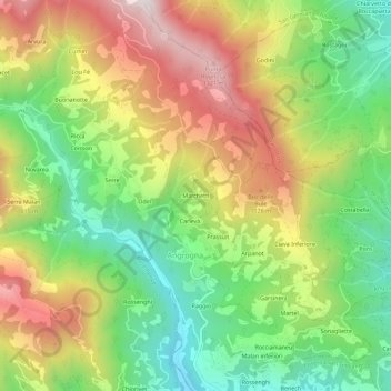 Carte topographique Marchetti, altitude, relief