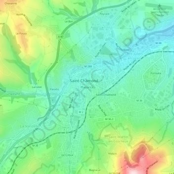 Carte topographique Plaisance, altitude, relief