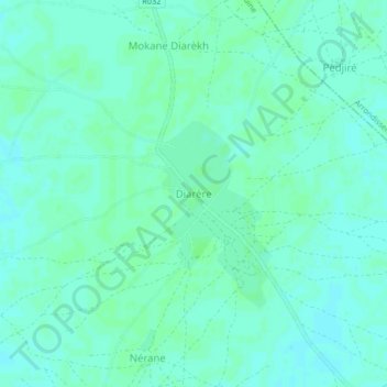 Carte topographique Diarère, altitude, relief