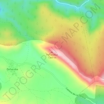 Carte topographique Peñacoba, altitude, relief