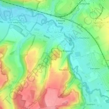 Carte topographique Sousberg, altitude, relief
