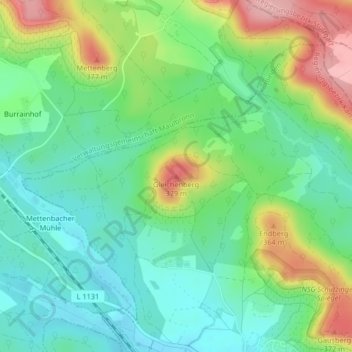 Carte topographique Gleichenberg, altitude, relief