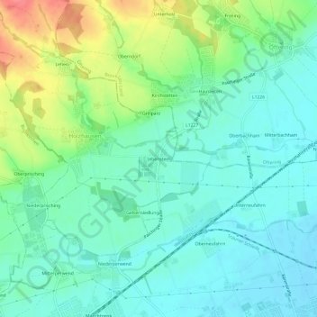 Carte topographique Jebenstein, altitude, relief