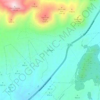 Carte topographique El Frage, altitude, relief