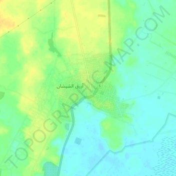 Carte topographique Al Azraq al Shamali, altitude, relief