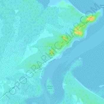 Carte topographique Water Tank Hill, altitude, relief