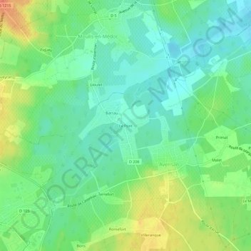 Carte topographique Le Pont, altitude, relief