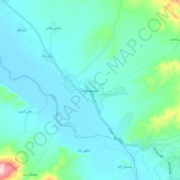 Carte topographique محمودآباد, altitude, relief