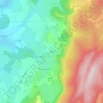 Carte topographique Agea, altitude, relief