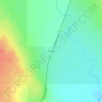 Carte topographique Arlington, altitude, relief