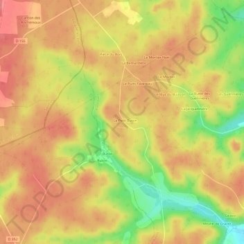 Carte topographique Paris Buton, altitude, relief