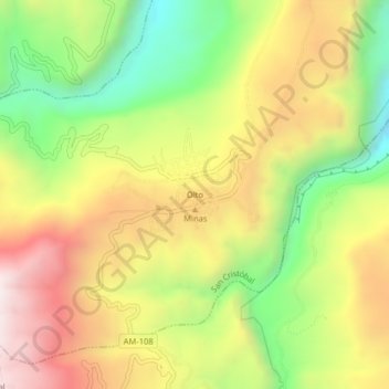 Carte topographique Olto, altitude, relief