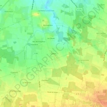 Carte topographique Gatefer, altitude, relief