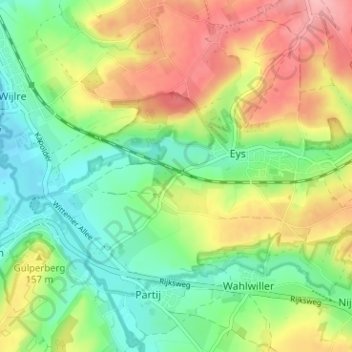 Carte topographique Eyserhalte, altitude, relief