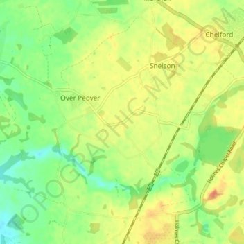 Carte topographique Peover Heath, altitude, relief