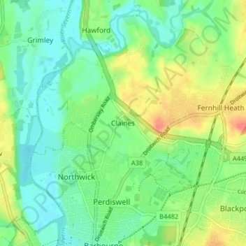 Carte topographique Claines, altitude, relief