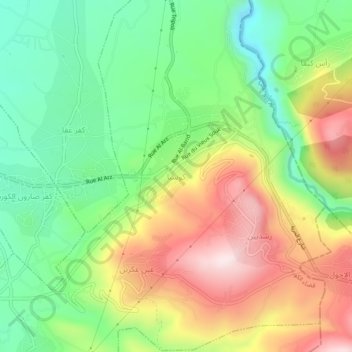 Carte topographique Kousba, altitude, relief