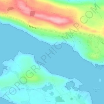 Carte topographique Clifden Bay, altitude, relief