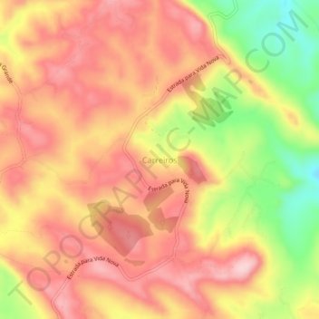 Carte topographique Carreiros, altitude, relief