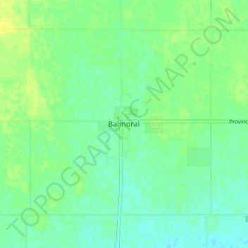 Carte topographique Balmoral, altitude, relief