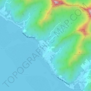 Carte topographique Ha’apiti, altitude, relief