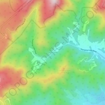 Carte topographique Raintown, altitude, relief