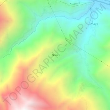 Carte topographique Nivin, altitude, relief
