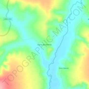 Carte topographique Barra da Vereda, altitude, relief