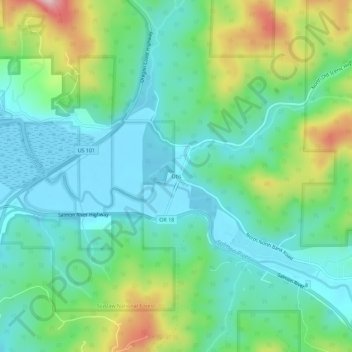 Carte topographique Otis, altitude, relief