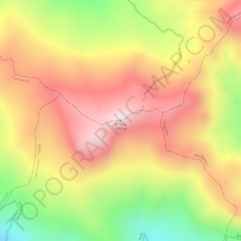 Carte topographique El Toro, altitude, relief