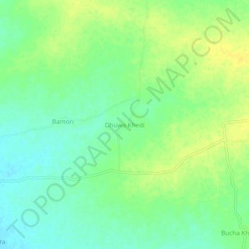 Carte topographique Dhuwa Khedi, altitude, relief