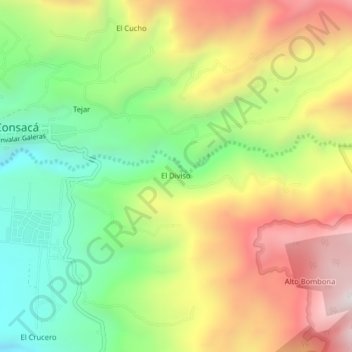 Carte topographique El Diviso, altitude, relief