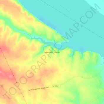 Carte topographique Lakewood Harbor, altitude, relief