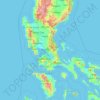 Carte topographique Rizal, altitude, relief