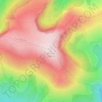 Carte topographique Cindrel, altitude, relief