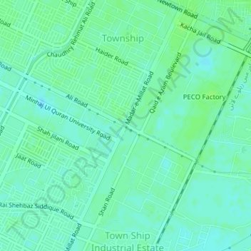 Carte topographique Hamdard Chowk, altitude, relief