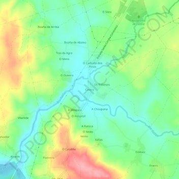 Carte topographique Castriz, altitude, relief