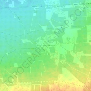 Carte topographique Haouch Massouma, altitude, relief