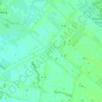 Carte topographique Huxfeld, altitude, relief