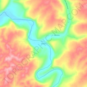 Carte topographique Harpole, altitude, relief