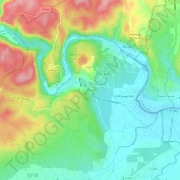 Carte topographique Le Pouget, altitude, relief