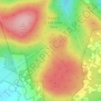 Carte topographique Baptism Creek Spring, altitude, relief